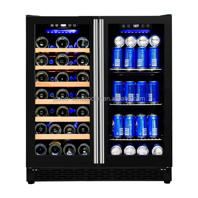 Wine Beer Fridge Dual Zone - Airo 120V 66本収納 ワイン＆飲料クーラー ダブルガラスドア冷蔵庫 ビール冷蔵庫