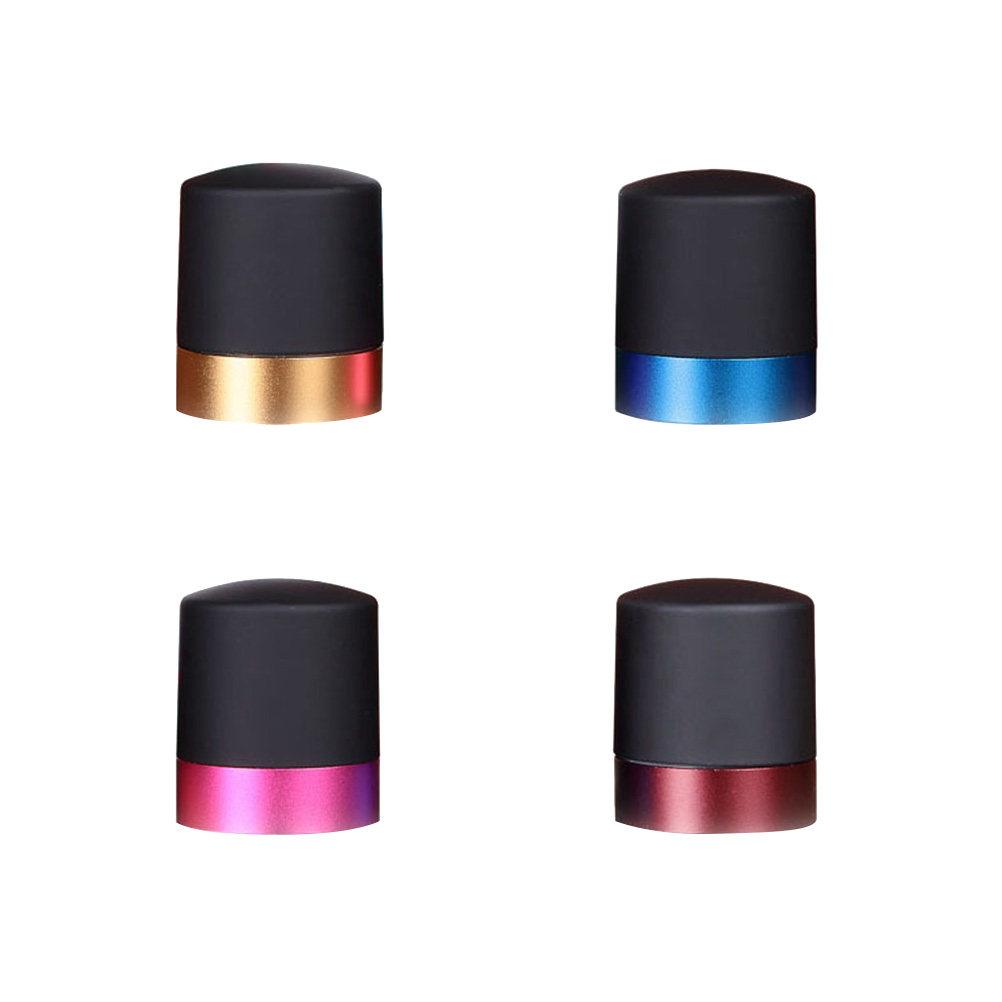 Bottle Stopper Set - ワインストッパー4個セット。ABS樹脂とステンレス製で、密閉性が高く、赤ワイン、ビール、炭酸飲料の鮮度を保ちます。