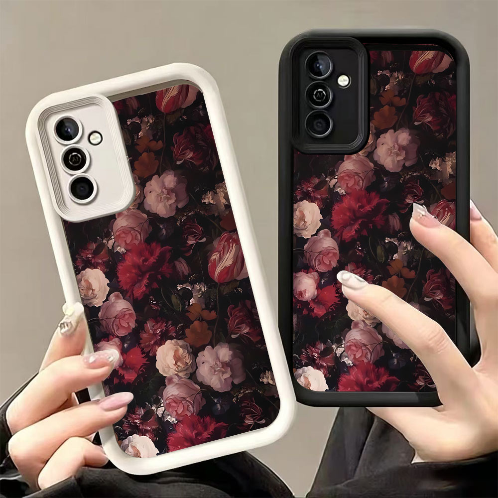 Wine & Beer Shop Photos - ワインレッドのバラ柄スマホケース Samsung Galaxy A73 A72 A71