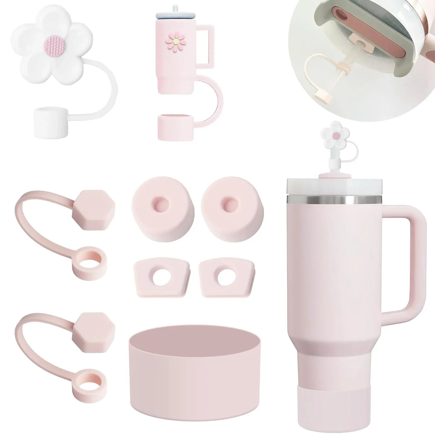 Bottle Stopper Set - カップ用こぼれ防止ストッパー9個セット こぼれ防止ストッパー6個セット 10mmストロー用ストローカバーキャップ2個 シリコンブーツ1個