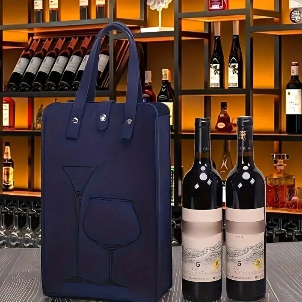 Wine & Beer Shop Photos - 高品質フェルト製赤ワインバッグ、ダブルハンドル付きワインギフト収納バッグ、ギフトドリンクバッグ