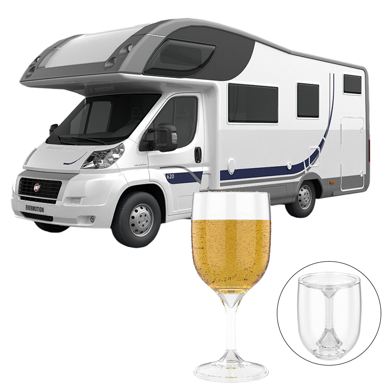 Wine & Beer Shop Photos - 折りたたみワイングラス透明食品グレードプラスチックワイングラス 200 ミリリットルポータブル旅行酒グラスキャラバンキャンピングカーピクニック用