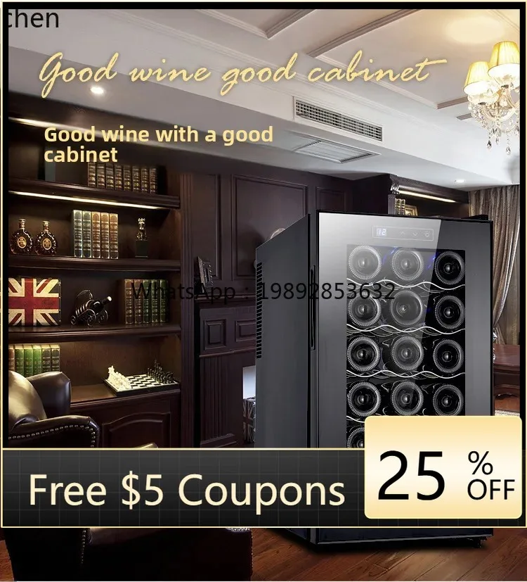 Wine & Beer Shop Photos - cc26 18 パック赤ワイン恒温ワインキャビネット冷蔵庫電子空冷冷蔵キャビネット