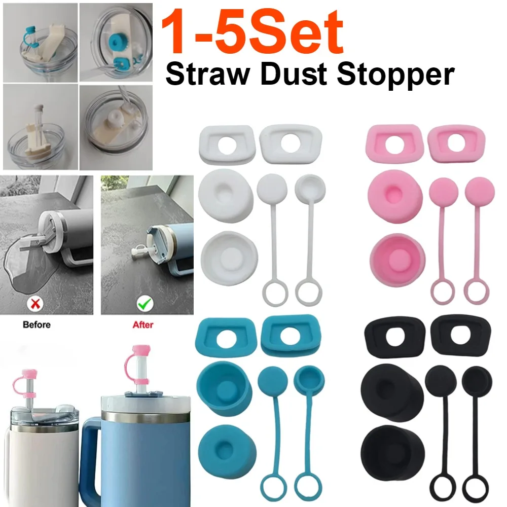 Bottle Stopper Set - アイアンリーカップ、タンブラーアクセサリー、ストローキャップ、リーク、1.0、2.0、40オンス、30オンス用のシリコン蓋付きストッパーセット