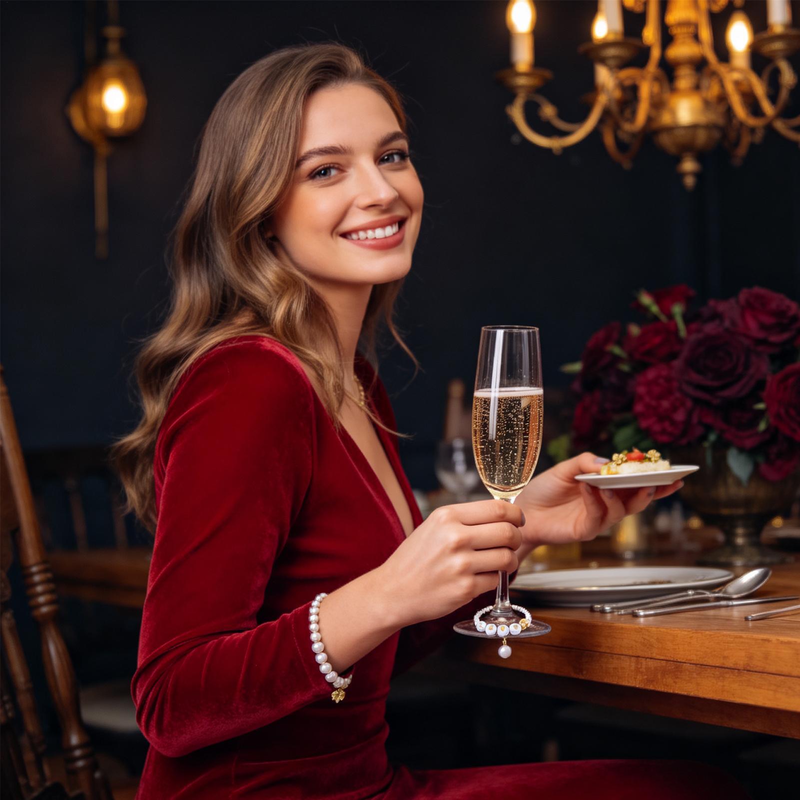 ビーズとピンセット付きグラス用ドリンクチャーム、レジン製DI - Wine & Beer Shop Photos のレビューと価格