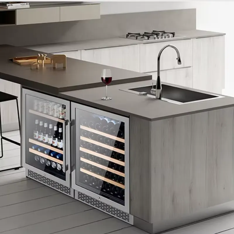 48本収納 ワインクーラー デュアルガラスドア ビールクーラ - Wine Beer Fridge Dual Zone のレビューと価格