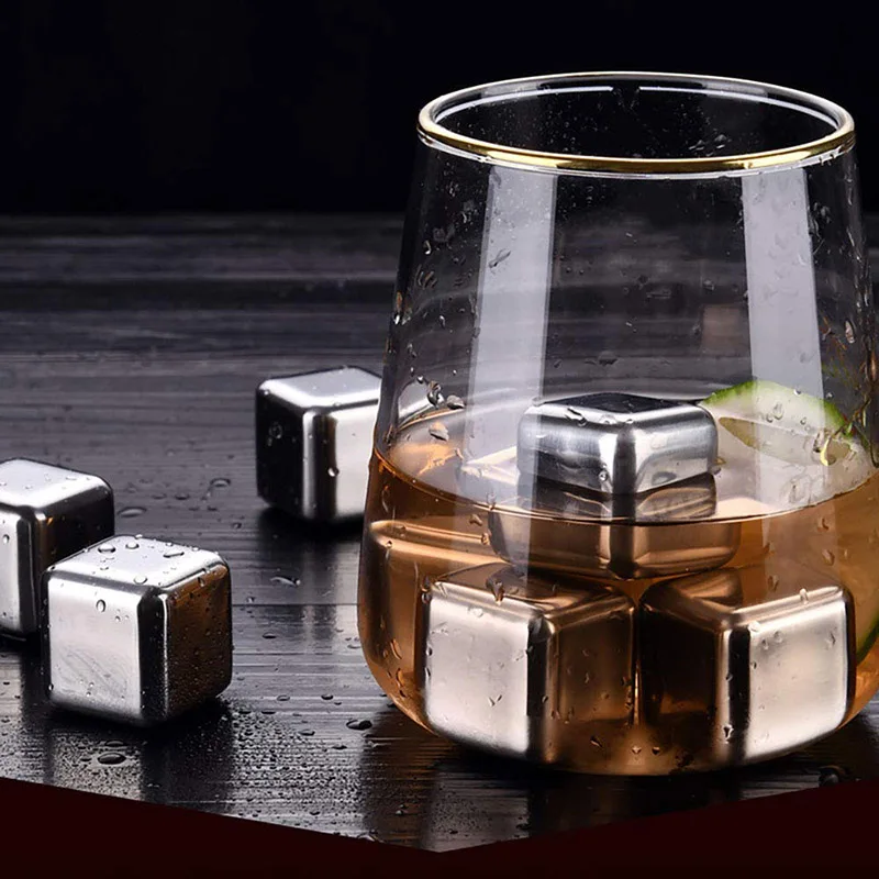 4/6/8個入りステンレス製アイスキューブセット、再利用可能 - Whiskey Stone Set のレビューと価格