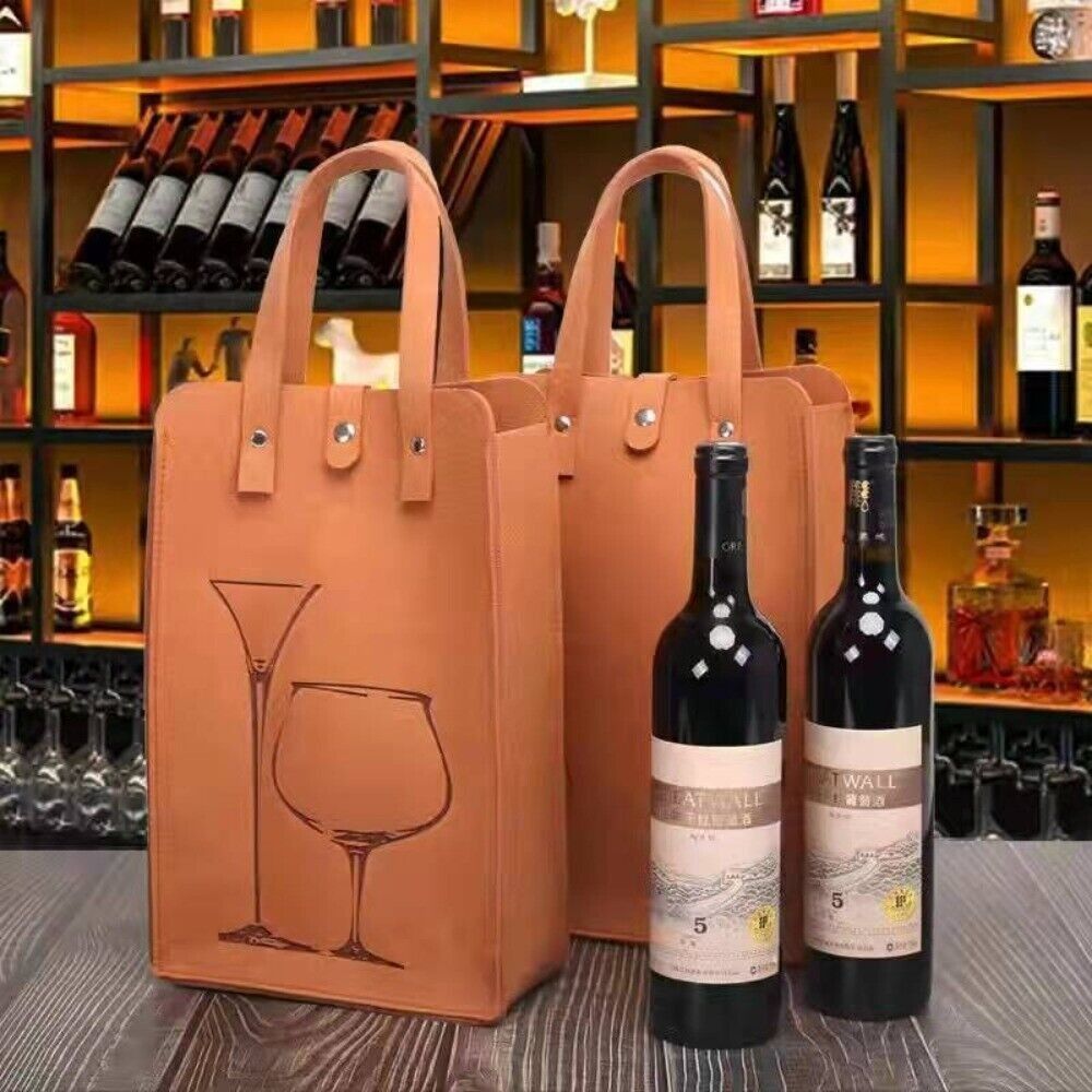 高品質フェルト製赤ワインバッグ、ダブルハンドル付きワインギフ - Wine & Beer Shop Photos のレビューと価格