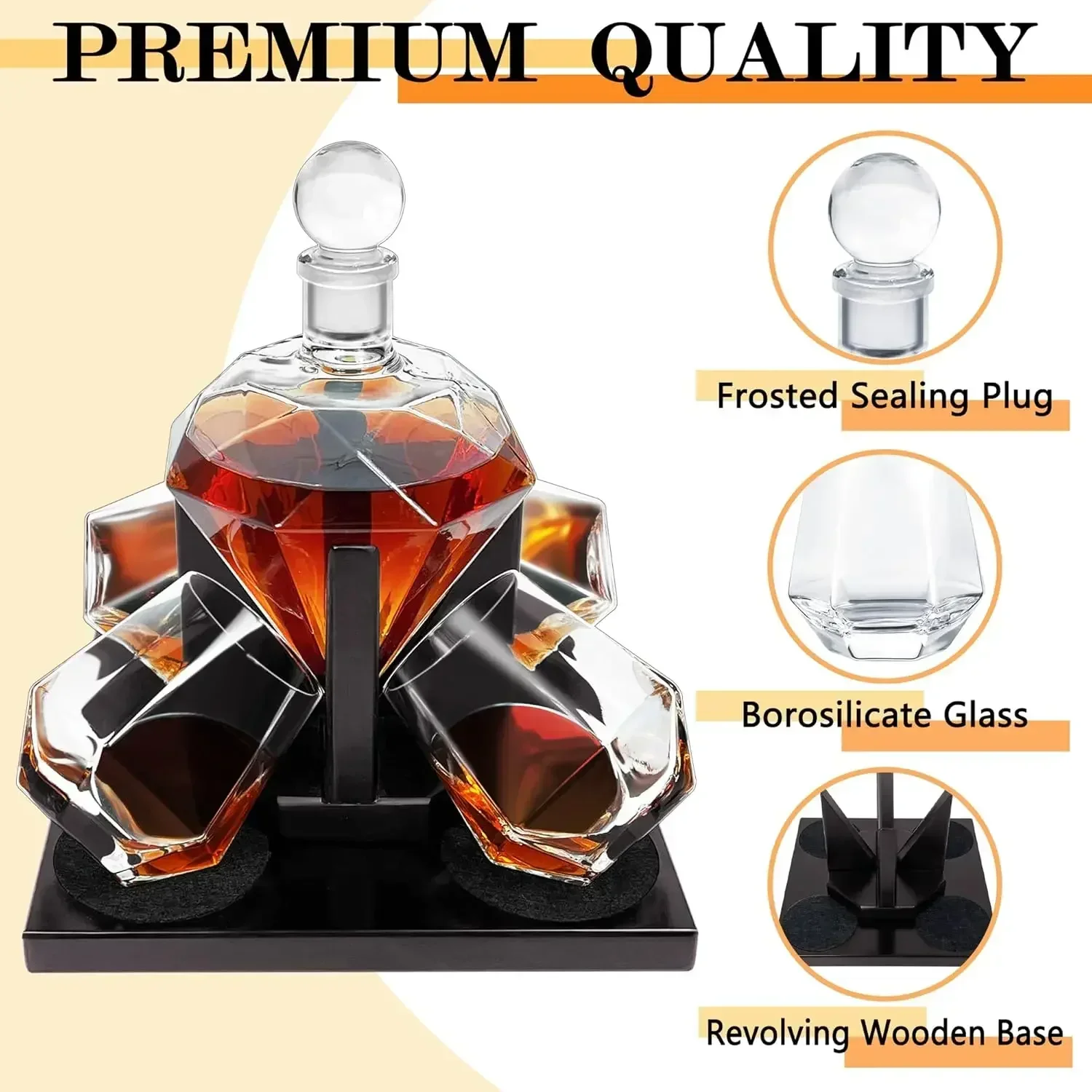 ダイヤモンドウイスキーデキャンタセット、ダイヤモンドデキャン - Whiskey Stone Set のレビューと価格