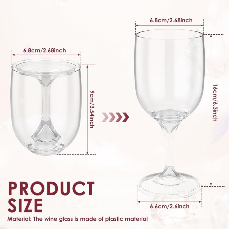 折りたたみワイングラス透明食品グレードプラスチックワイングラ - Wine & Beer Shop Photos のレビューと価格