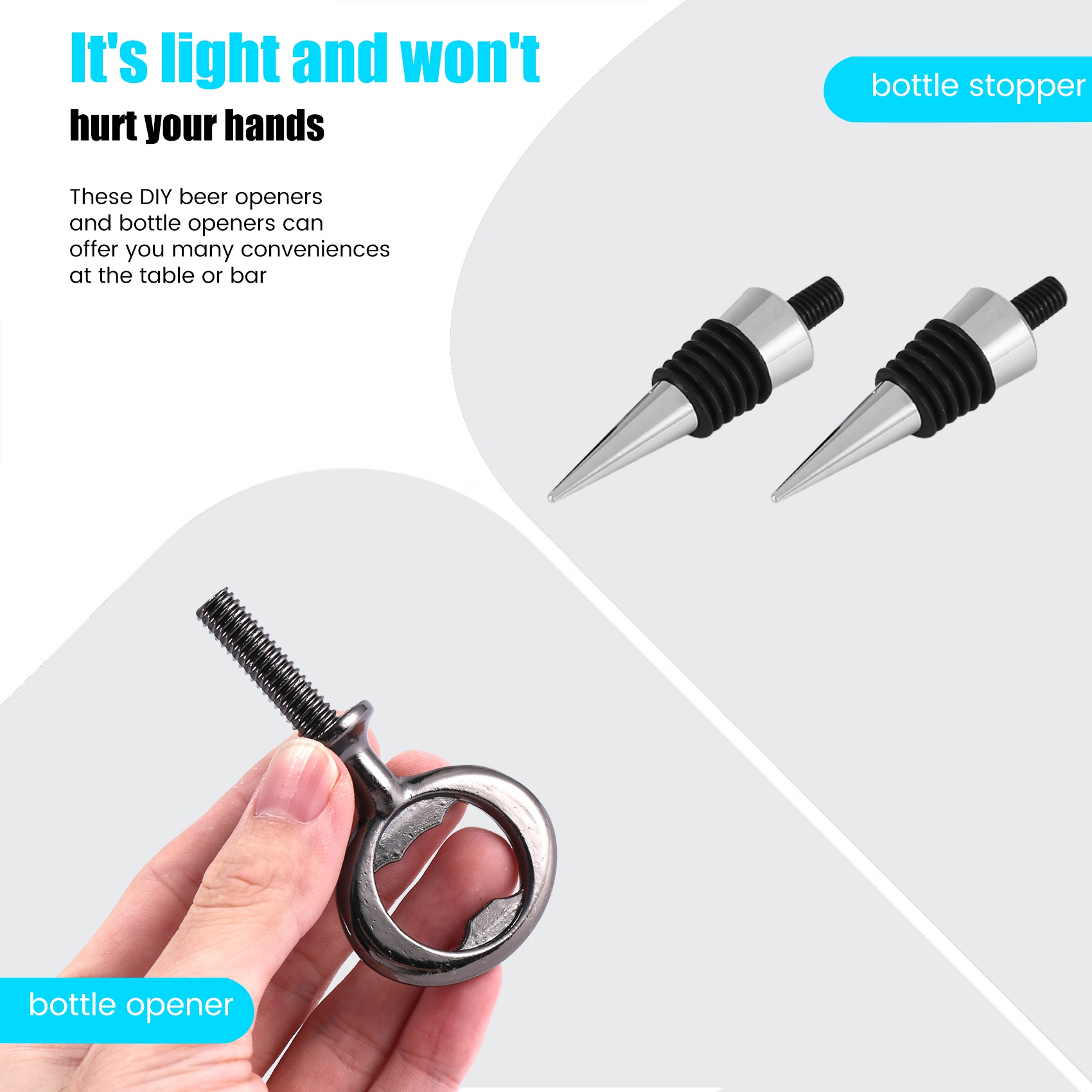 A74E-ワインストッパー、ブランクボトルオープナー、クロー - Bottle Stopper Set のレビューと価格