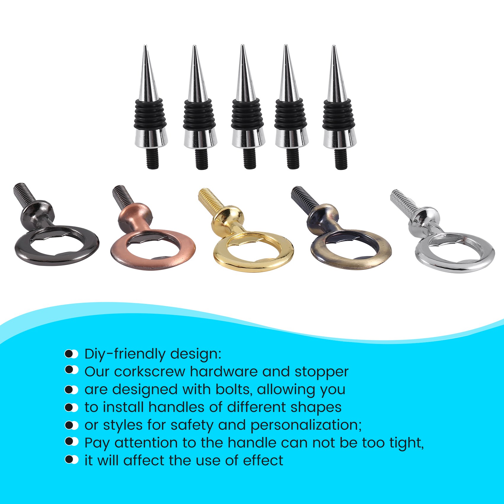 A74E-ワインストッパー、ブランクボトルオープナー、クロー - Bottle Stopper Set のレビューと価格