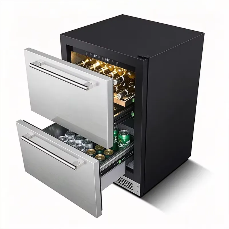 黒色で耐久性のあるステンレス製、145Lの霜取り不要デュアル - Wine Beer Fridge Dual Zone のレビューと価格