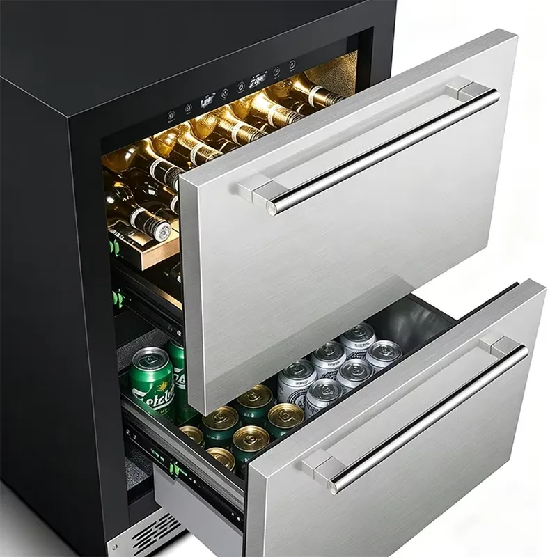 黒色で耐久性のあるステンレス製、145Lの霜取り不要デュアル - Wine Beer Fridge Dual Zone のレビューと価格