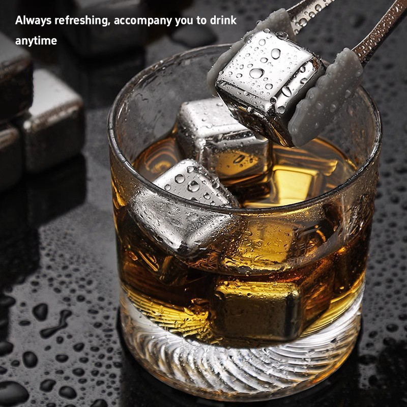 304ステンレス鋼製アイスキューブセット、PP製収納ボックス - Whiskey Stone Set のレビューと価格
