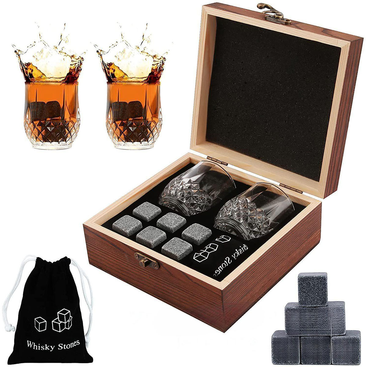 クリスマス バレンタイン ギフト ウイスキー ストーン グラ - Whiskey Stone Set のレビューと価格