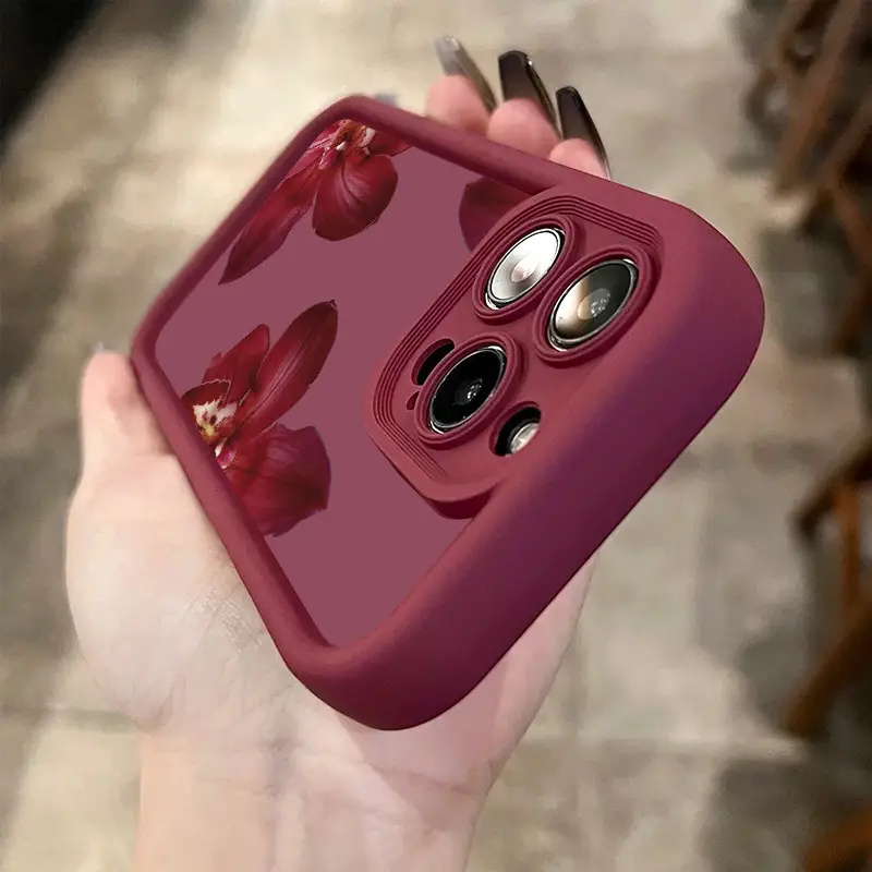 ワインレッドの蘭の花柄のiPhoneケース iPhone 1 - Wine & Beer Shop Photos のレビューと価格