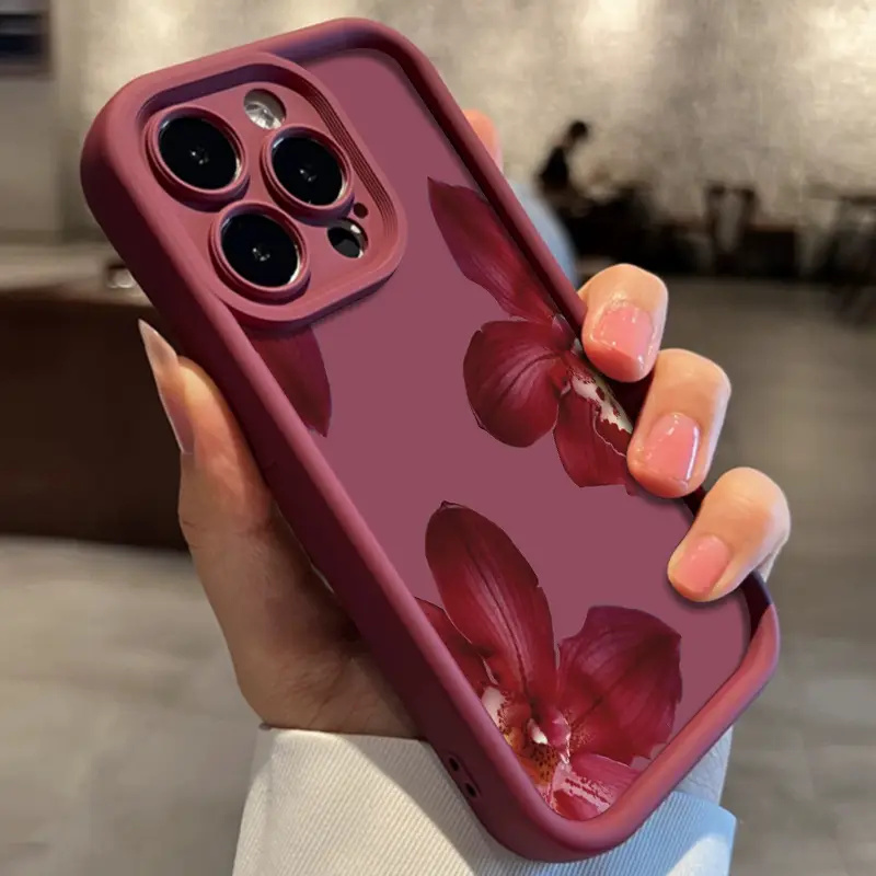 ワインレッドの蘭の花柄のiPhoneケース iPhone 1 - Wine & Beer Shop Photos のレビューと価格