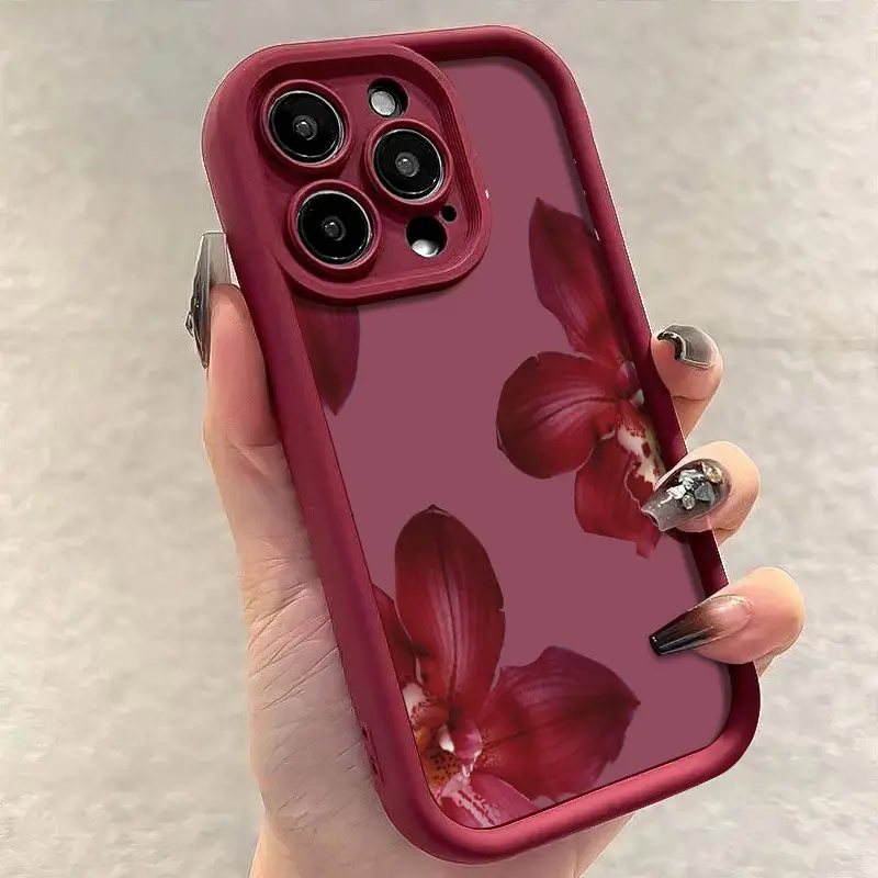 ワインレッドの蘭の花柄のiPhoneケース iPhone 1 - Wine & Beer Shop Photos のレビューと価格